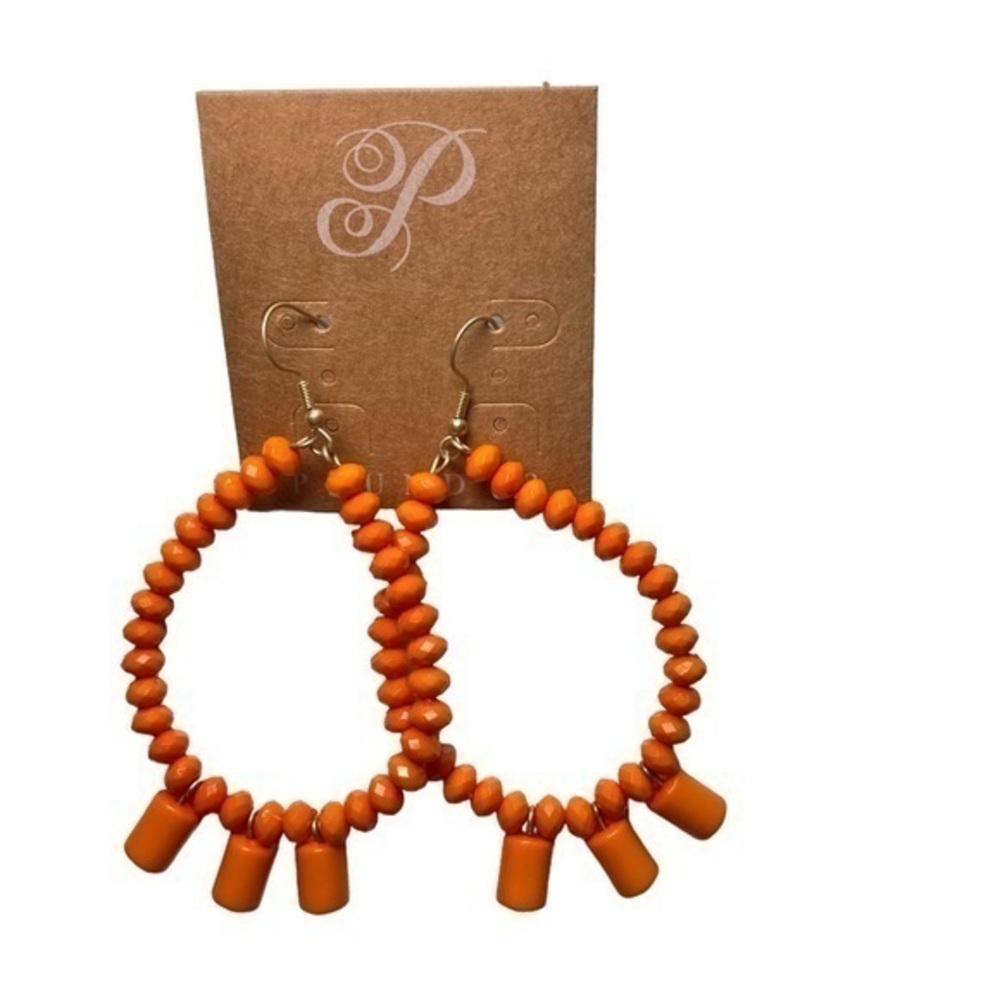 Plunder Creamsicle Orange Dangle Hook Earrings